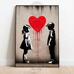 Young Love Banksy-Inspired Wall Art Print