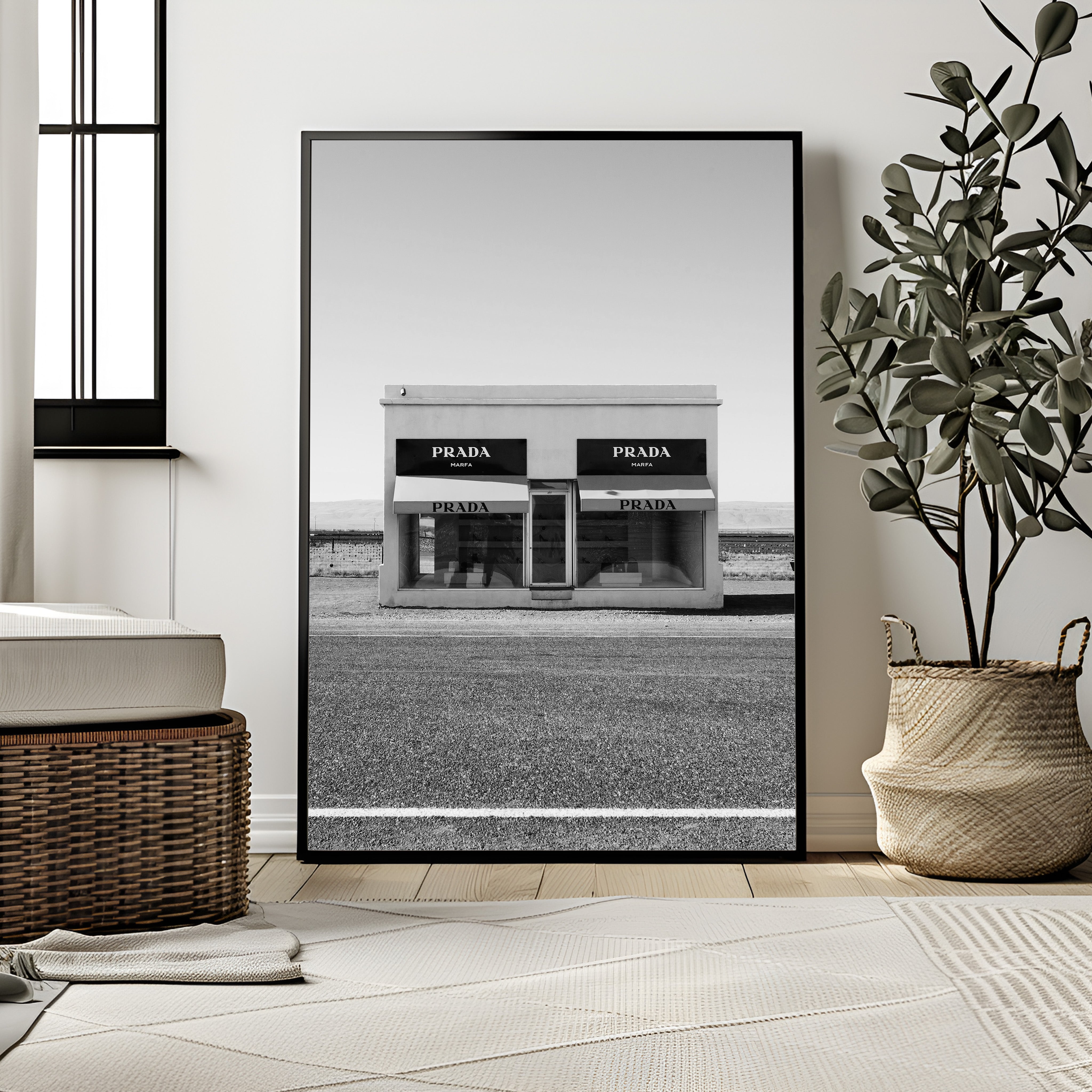 Prada Marfa Inspired Wall Art | Minimalist Urban Luxury Print