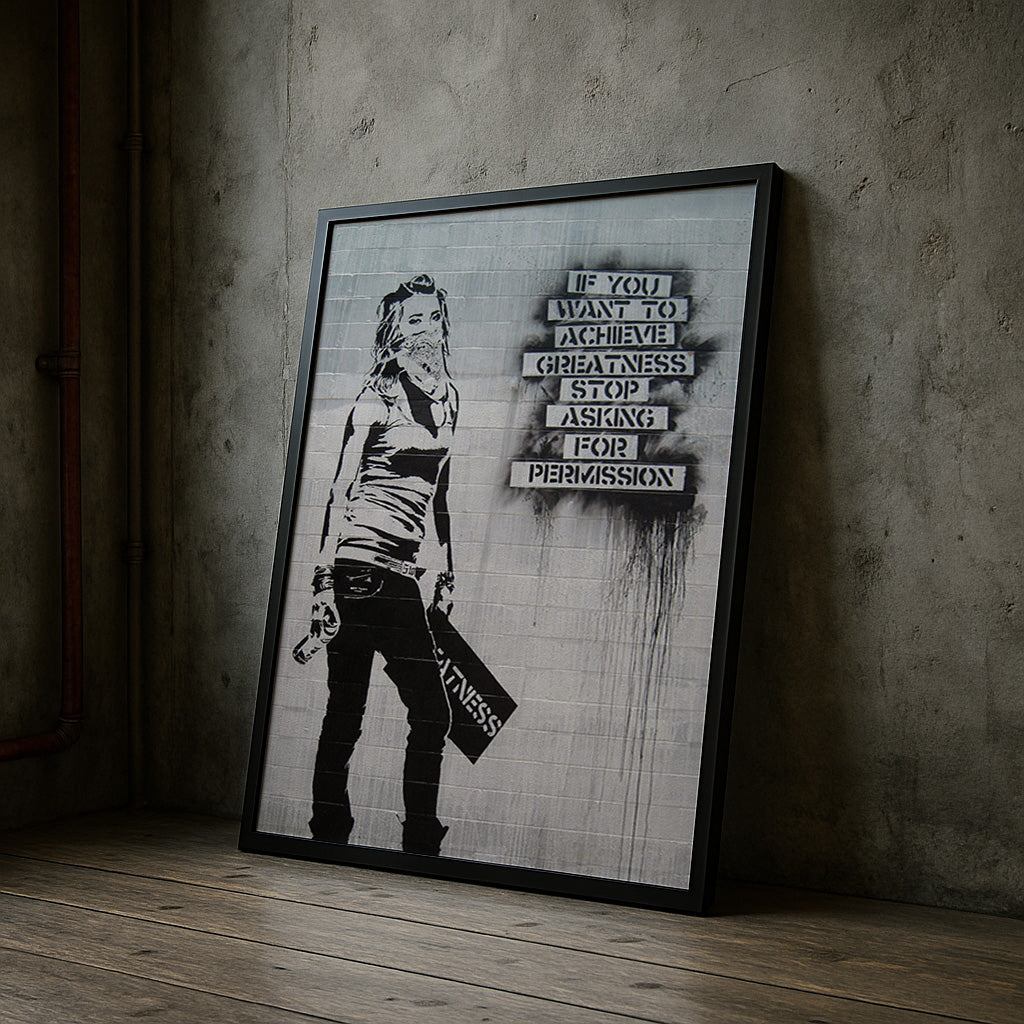 Achieve Greatness | Banksy-Inspired | Urban Street Wall Art Print