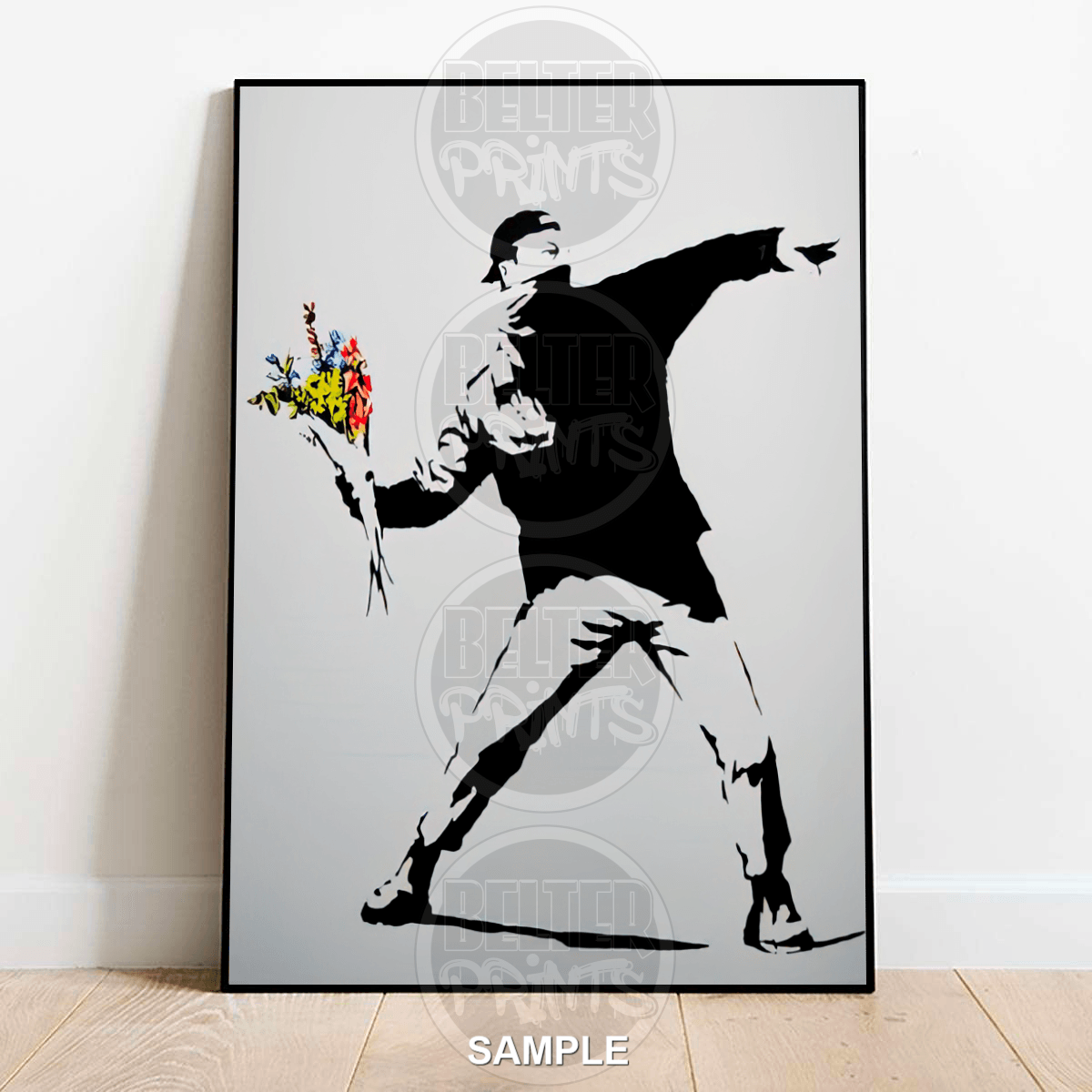 Flower Riot Banksy-Inspired Wall Art Print