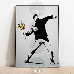 Flower Riot Banksy-Inspired Wall Art Print