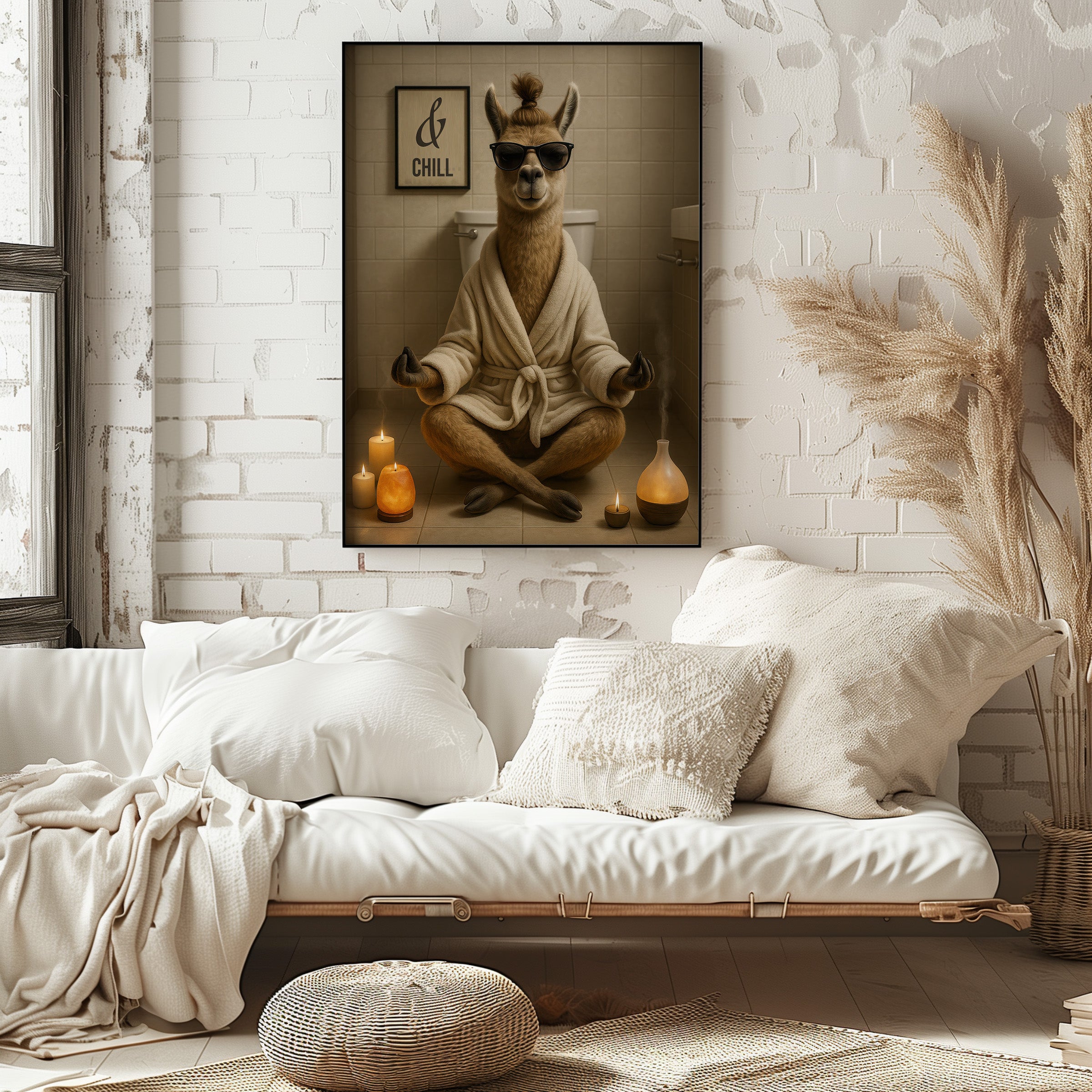 Zen Llama | Unique Funny Chill Animal Wall Art Print