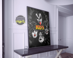 70s music wall print, KISS logo artwork, music memorabilia wall art