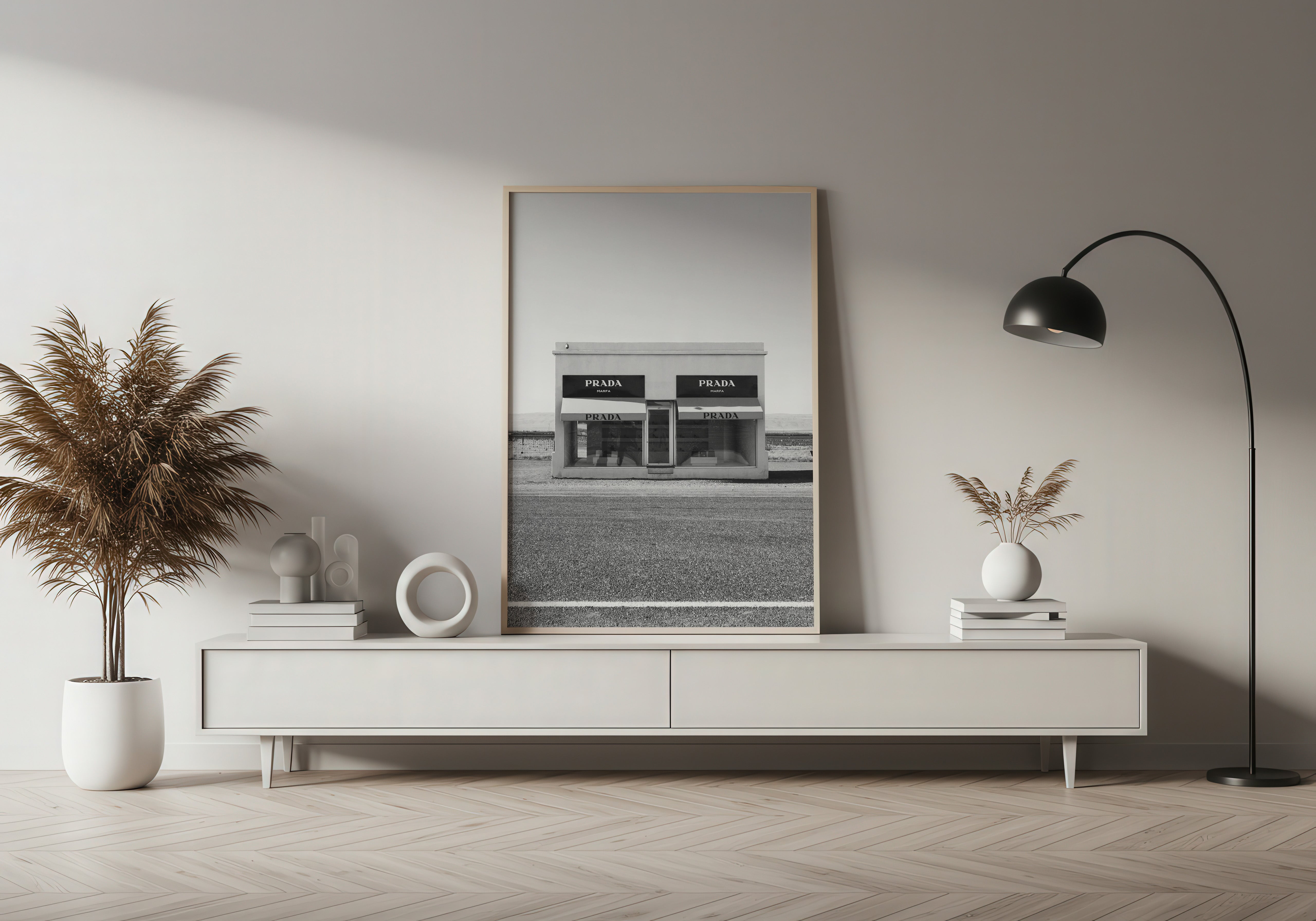 Prada Marfa Inspired Wall Art | Minimalist Urban Luxury Print