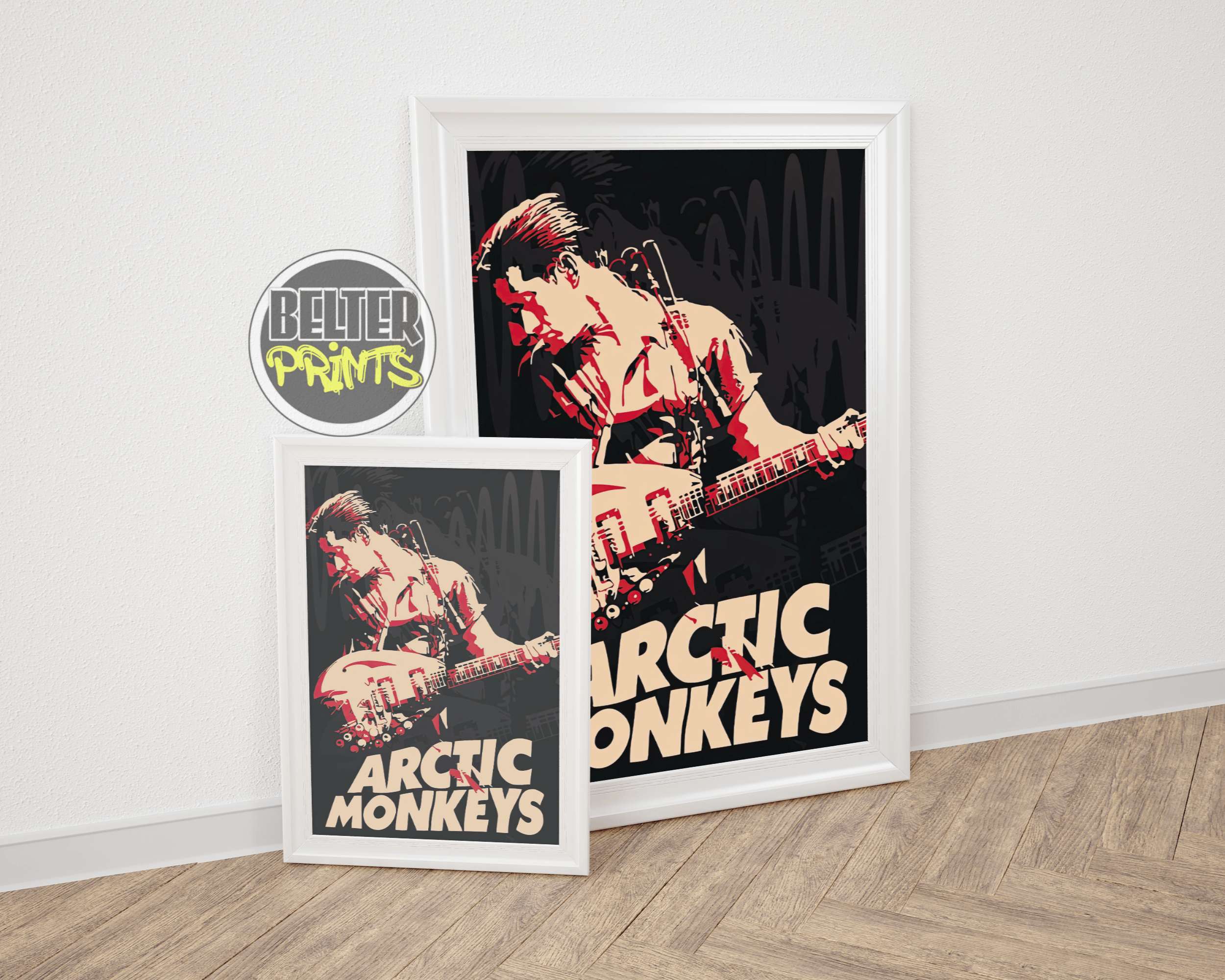 print Alex Turner artwork, red and black music print, Sheffield music decor