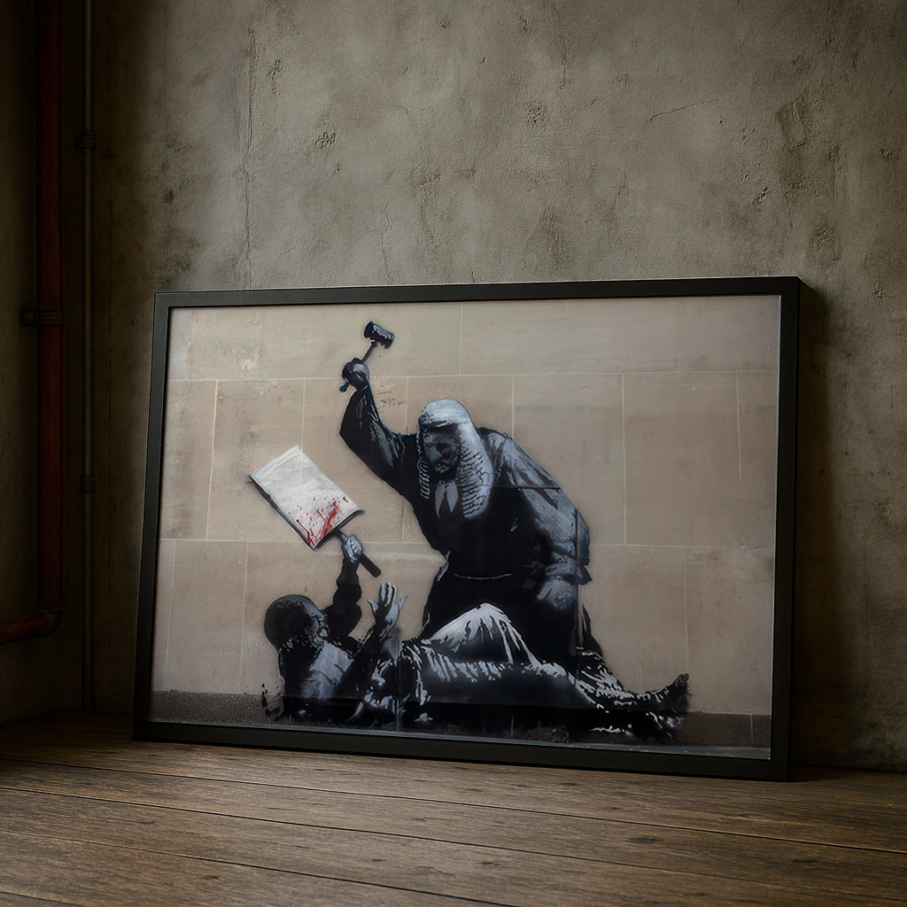 The Hammer Falls | Banksy Court Wall Art Print