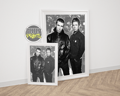 Britpop band decor, black and white Oasis artwork, 90s UK rock print