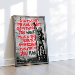 Graffiti hooded figure painting red text wall art print
