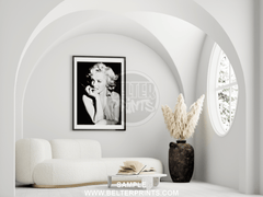 Marilyn Monroe black and white portrait print