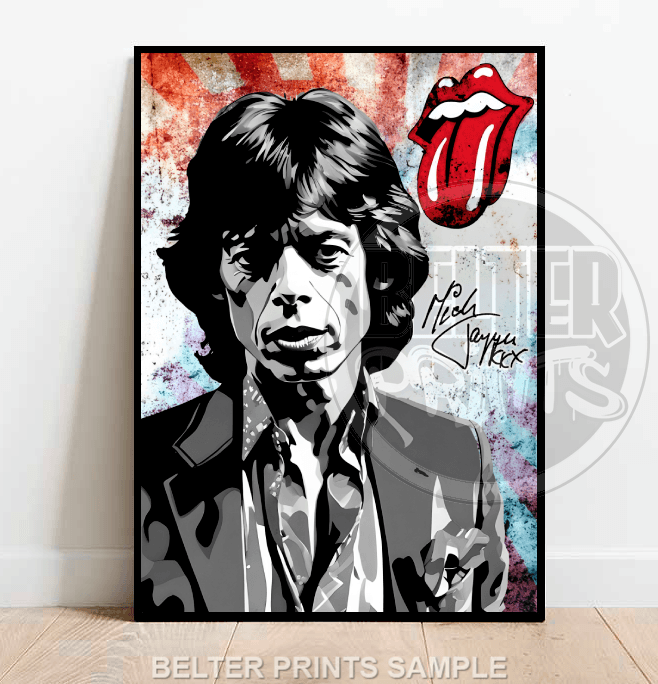 Mick Jagger wall art, Rolling Stones poster, 