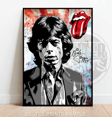 Mick Jagger wall art, Rolling Stones poster, 