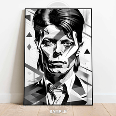 abstract bowie portrait, ziggy stardust art