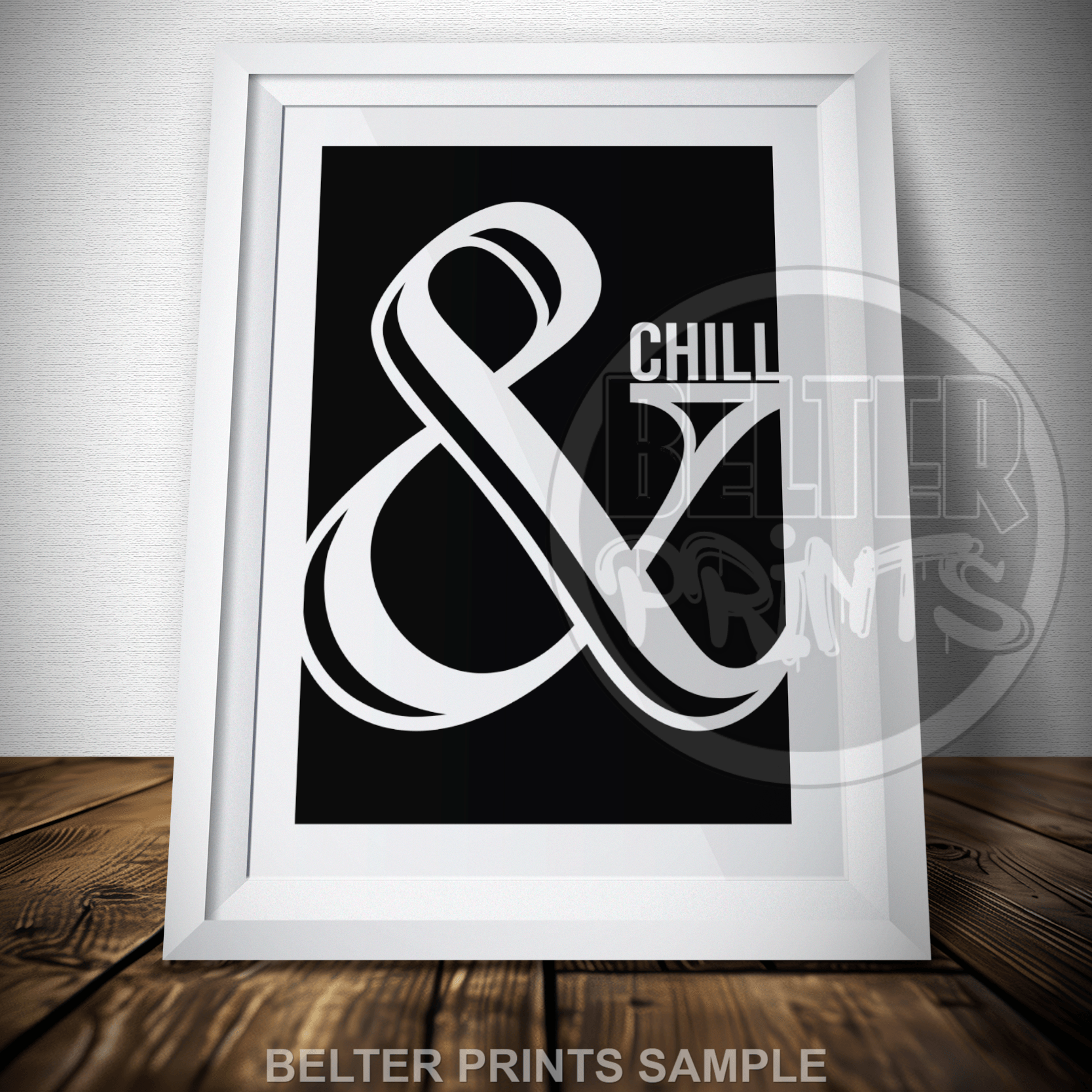 and-chill-black-white-typography-wall-art-print-poster