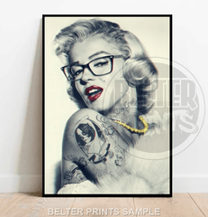 attooed Marilyn Monroe wall art