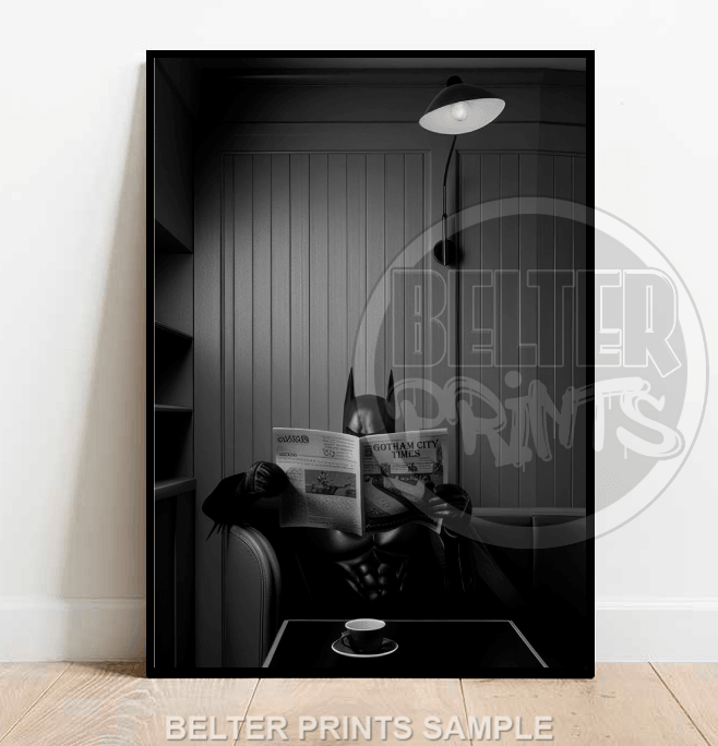 Batman Coffee Break | Quirky Fantasy Wall Art Print - Print
