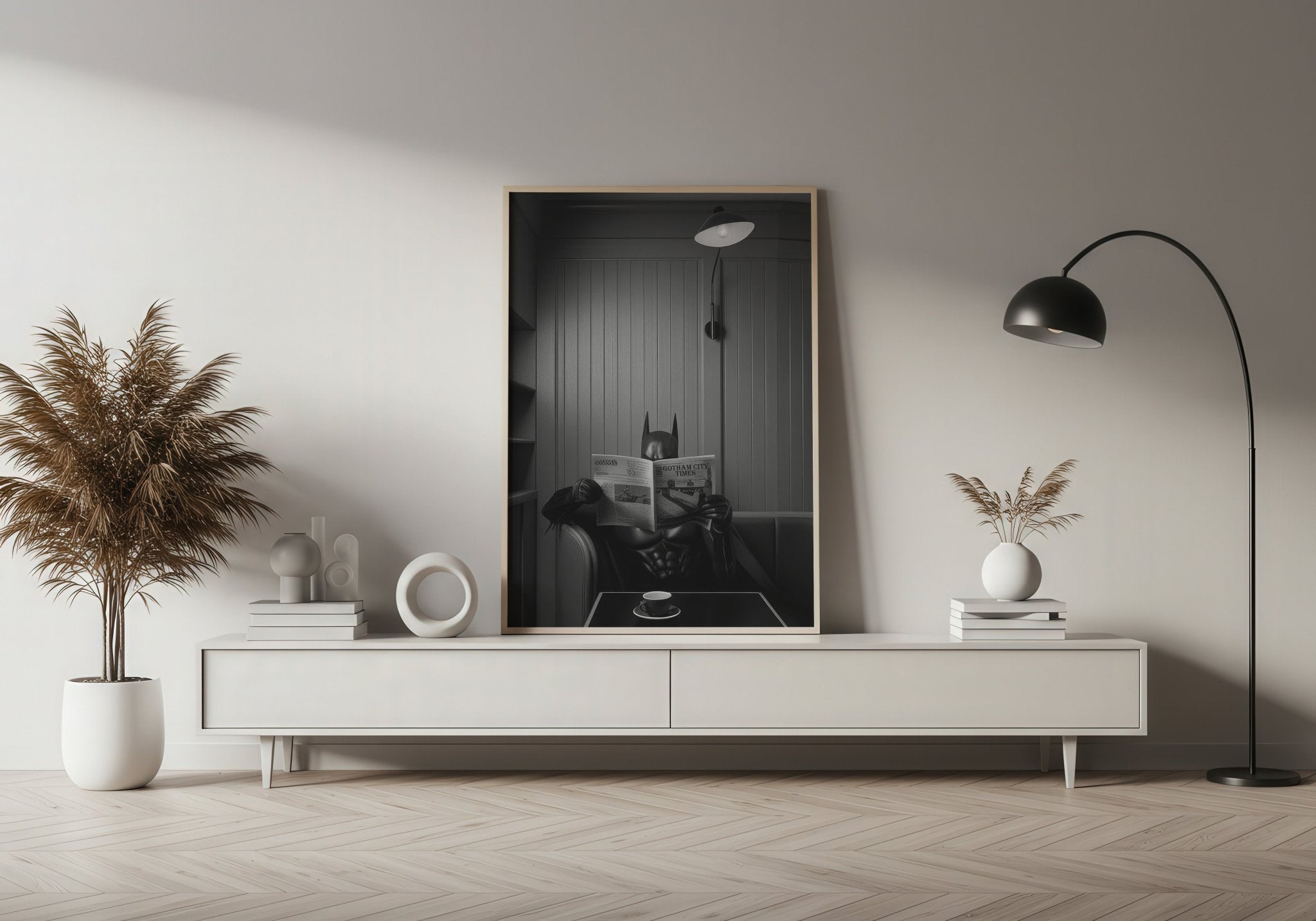 Batman Coffee Break | Quirky Fantasy Wall Art Print - Print