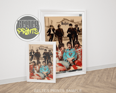 beatles colourful poster, iconic band wall art, british rock decor