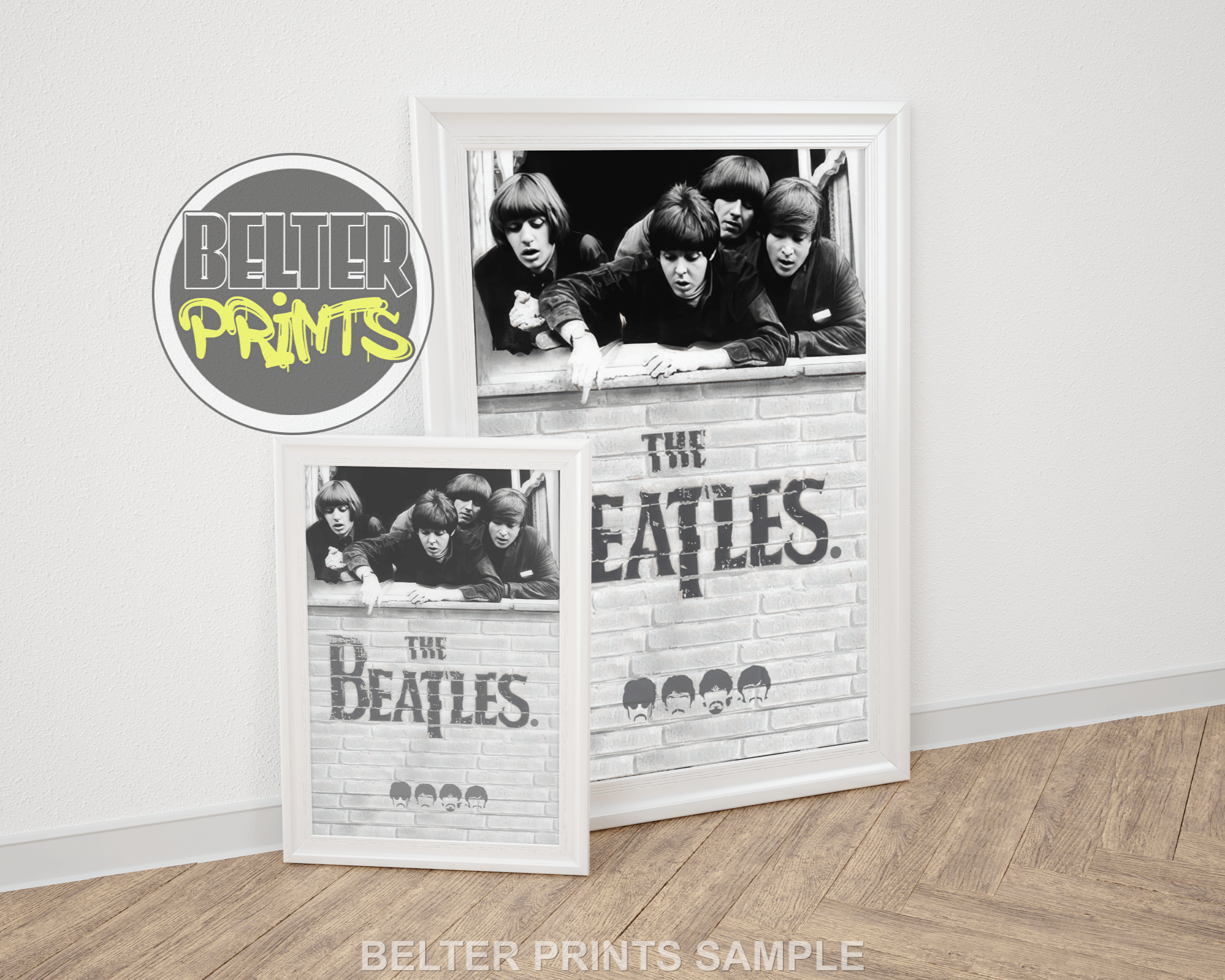beatles photography print, iconic band poster