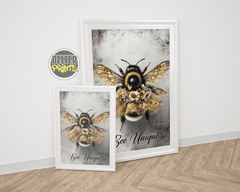 bee-unique-floral-bee-wall-art-print-decor