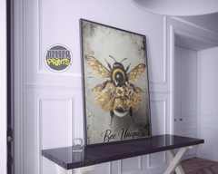 bee-unique-floral-bee-wall-art-print-poster