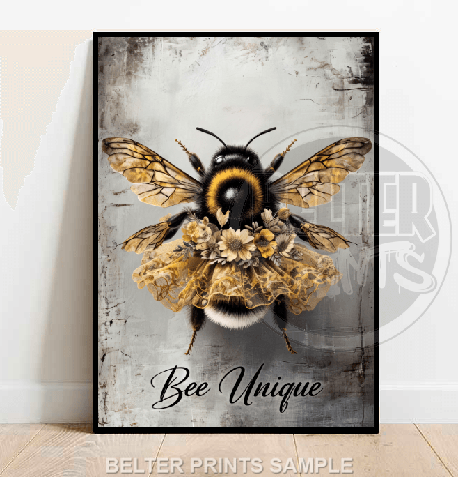 bee-unique-floral-bee-wall-art-print