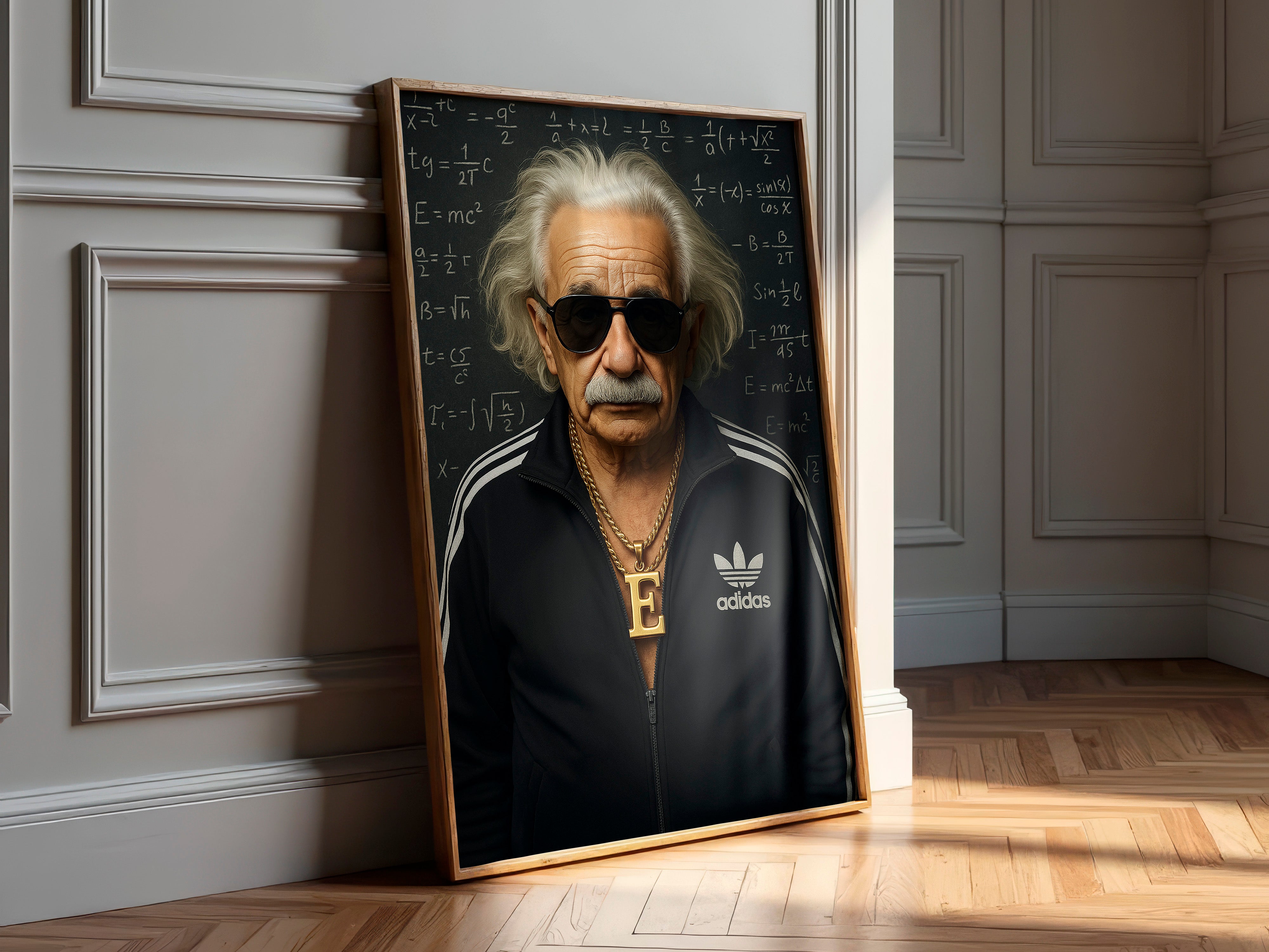 Einstein Street Genuis | Funny Urban Scientist Wall Art Print