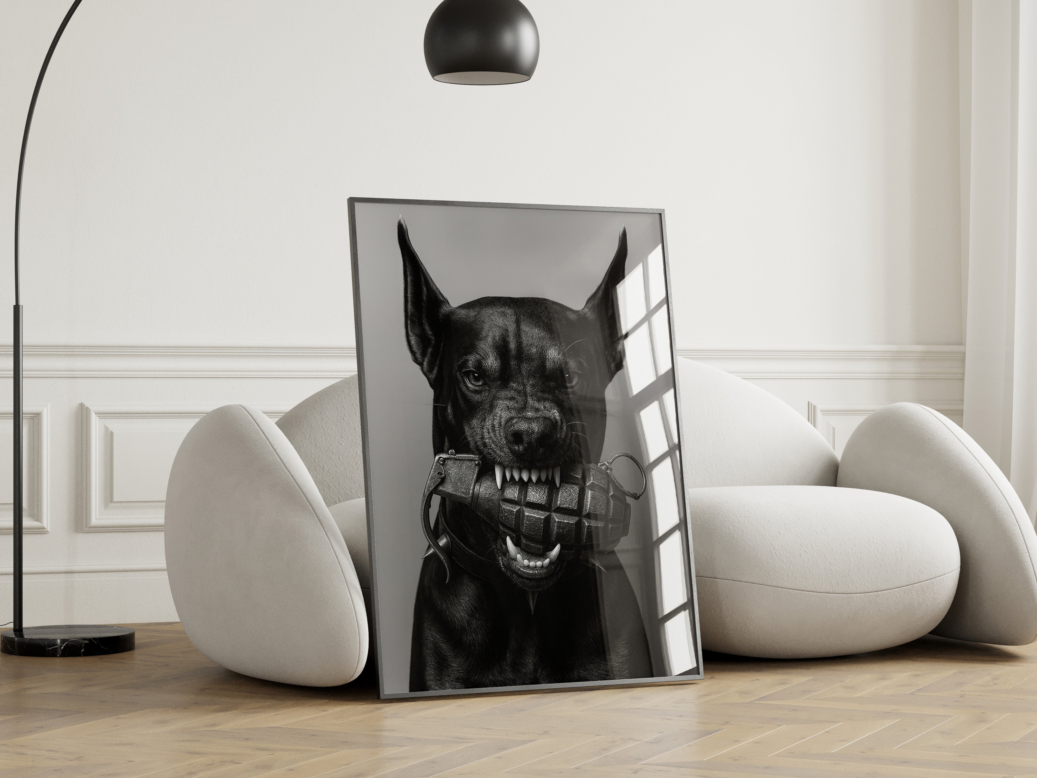 Conversation Grenade | Fierce Doberman Wall Art Print