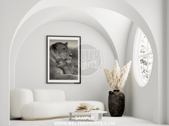 black-and-white-lioness-cub-poster