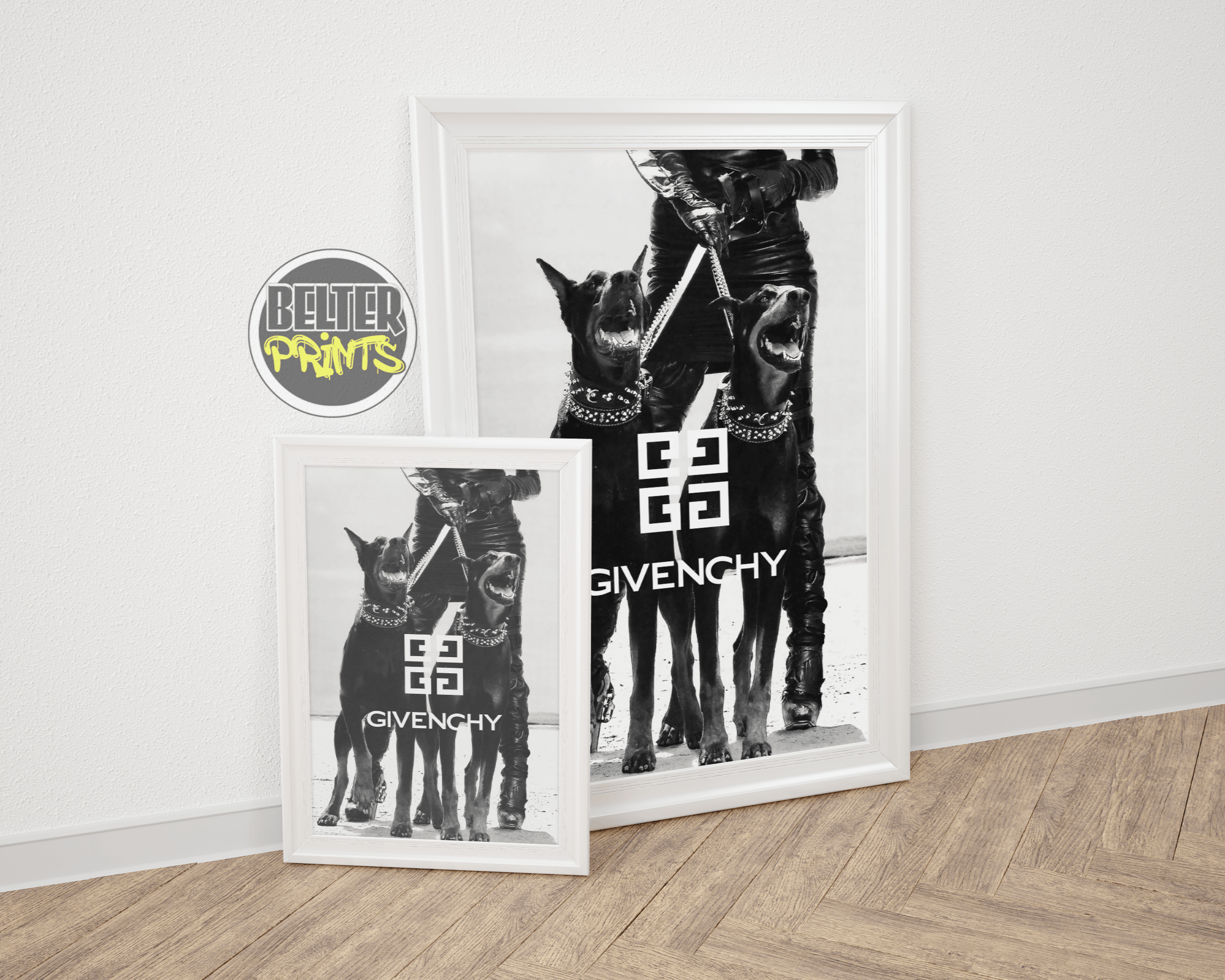 black and white fashion print, givenchy inspired artwork