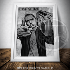 black and white rapper poster, lyrical genius wall art