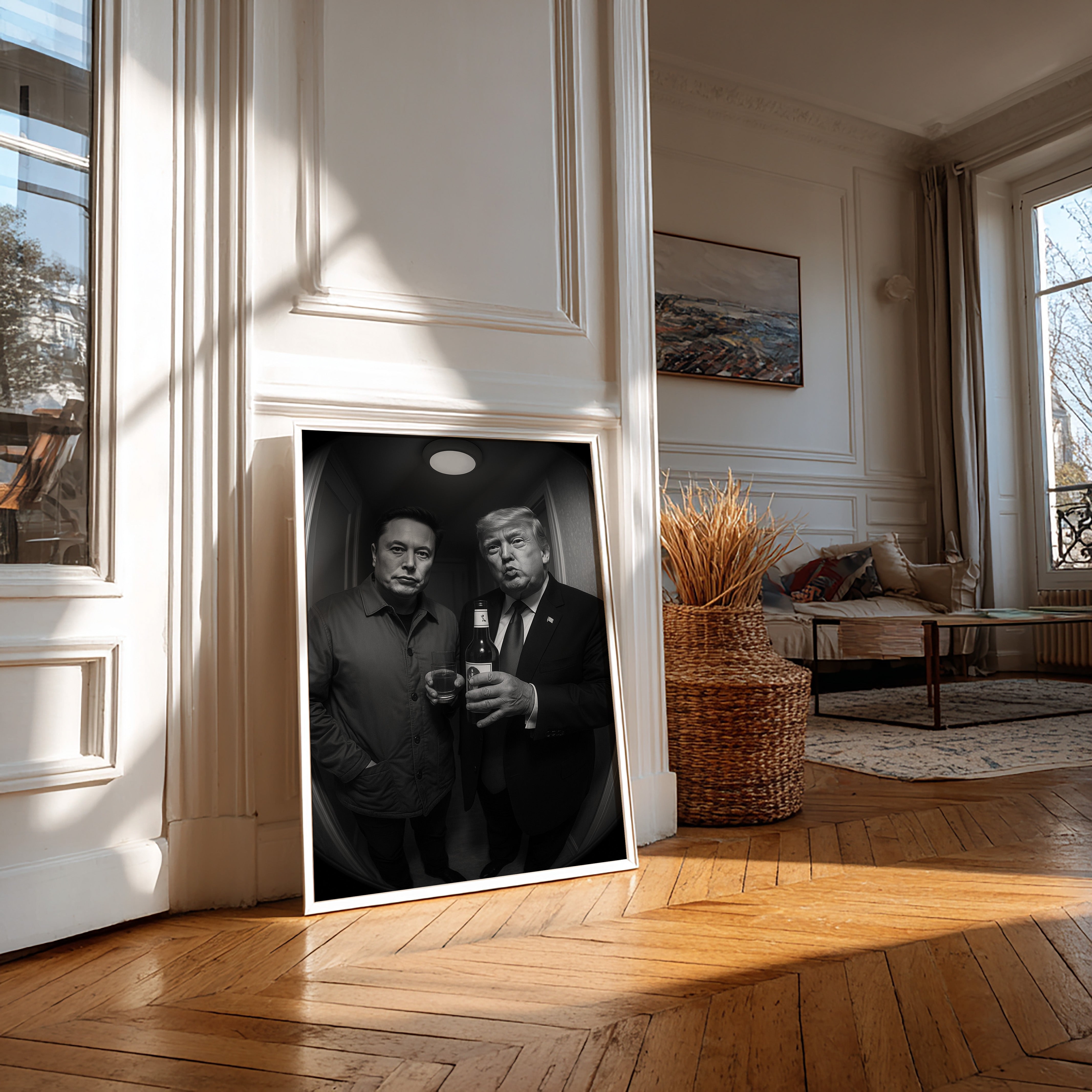 Putin & Kim Elon & Trump | Door Cam Satirical 2-Print Bundle