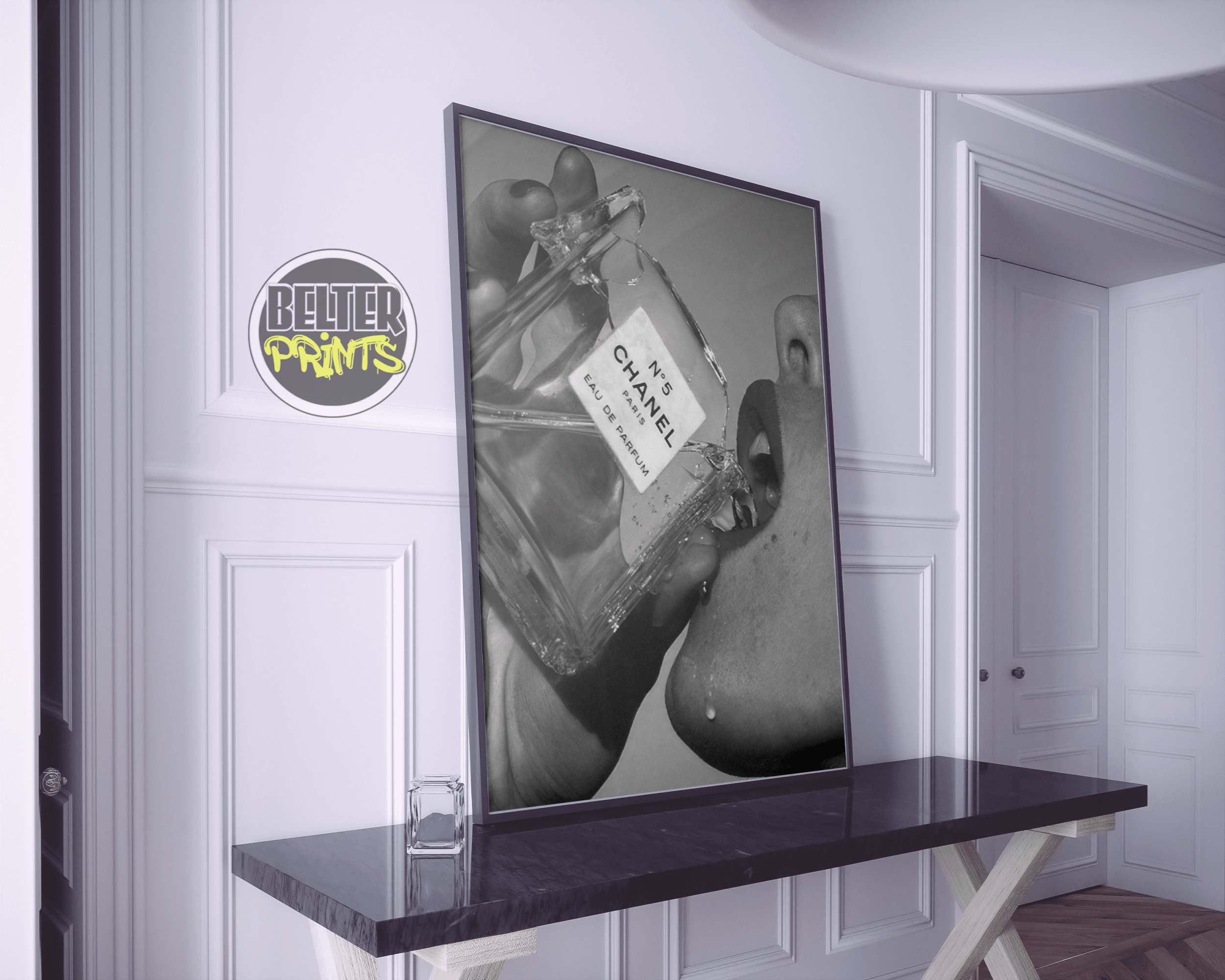 broken-luxury-chanel-no5-woman-wall-art-print-poster