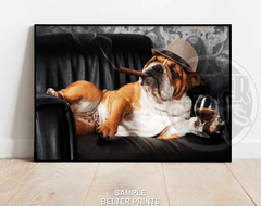bulldog-lounging-on-chair-wall-art-print