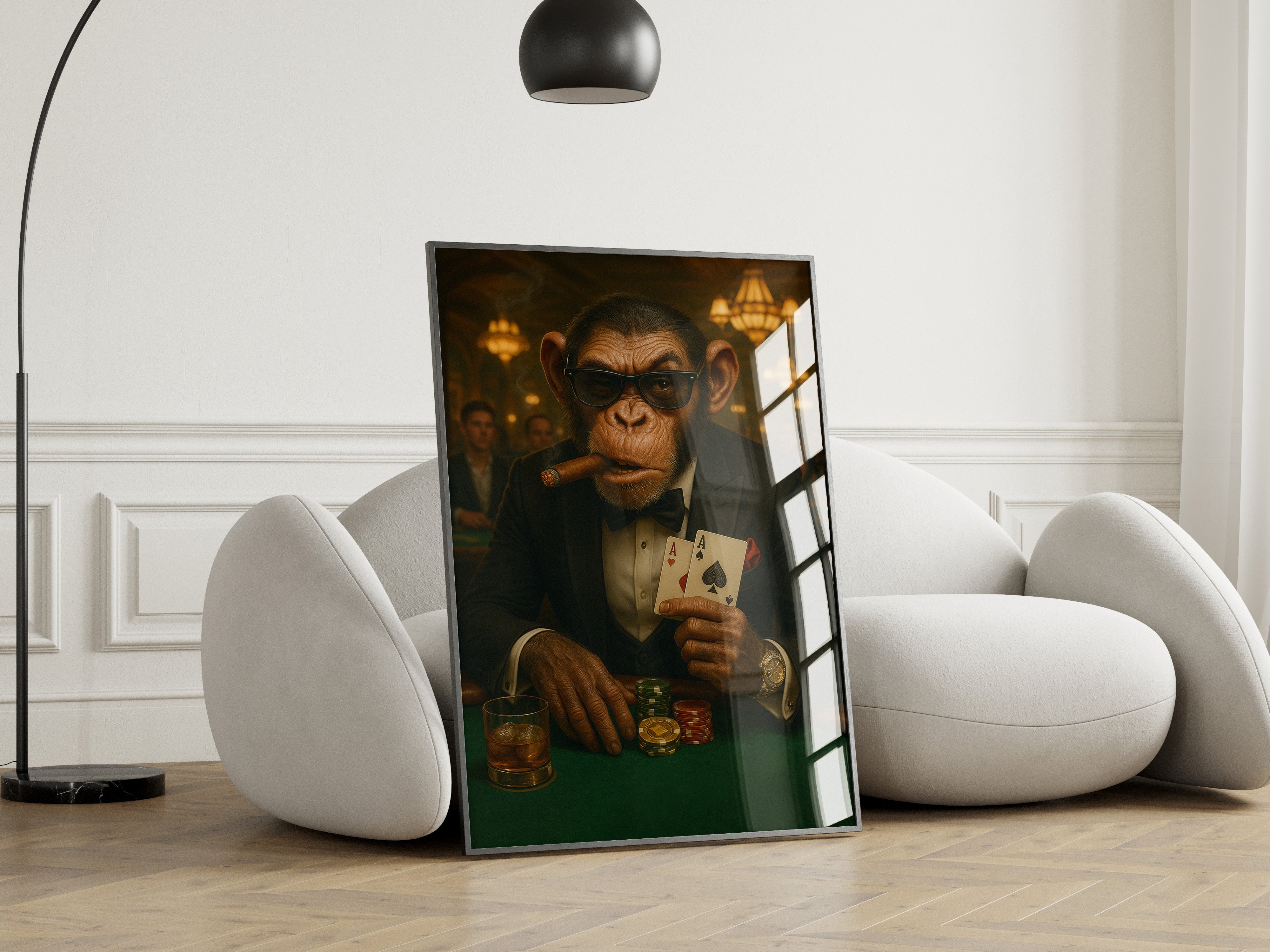 High Rolling Chimp | High Stakes Casino Wall Art Print