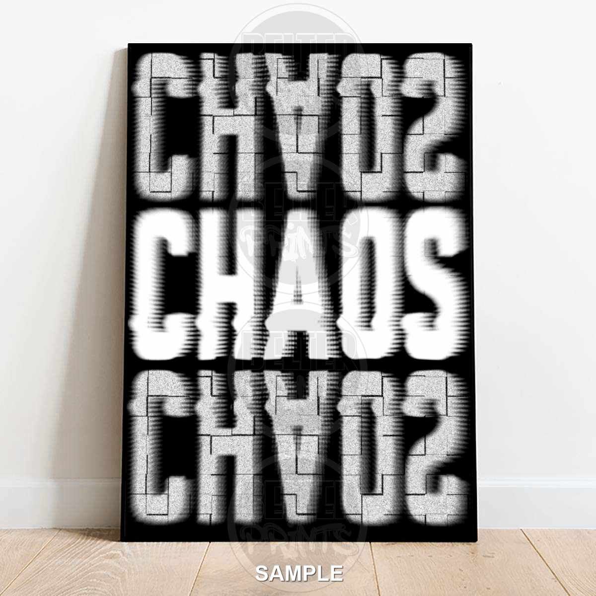 Chaos | Bold Typography Reflection Wall Art Print - A4 – 21x29cm (8x12’’) - Print