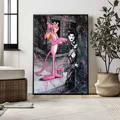 Charlie Chaplin Graffiti | Pink Panther Urban Art Print - Print