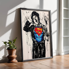 Charlie Chaplin Superman | Bold Modern Street Hero Wall Art