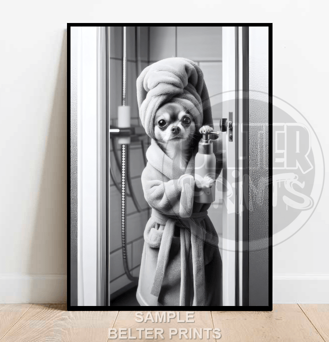 chihuahua-in-dressing-gown-wall-art-print