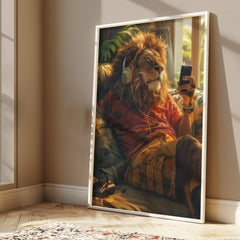 cool-lion-wall-art-animal-print-modern-decor