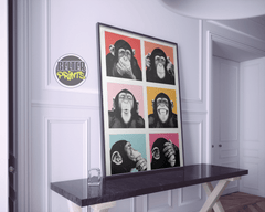 chimp-expressions-6-panel-collage-wall-art-print-decor