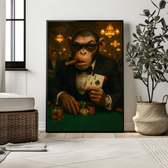 High Rolling Chimp | High Stakes Casino Wall Art Print