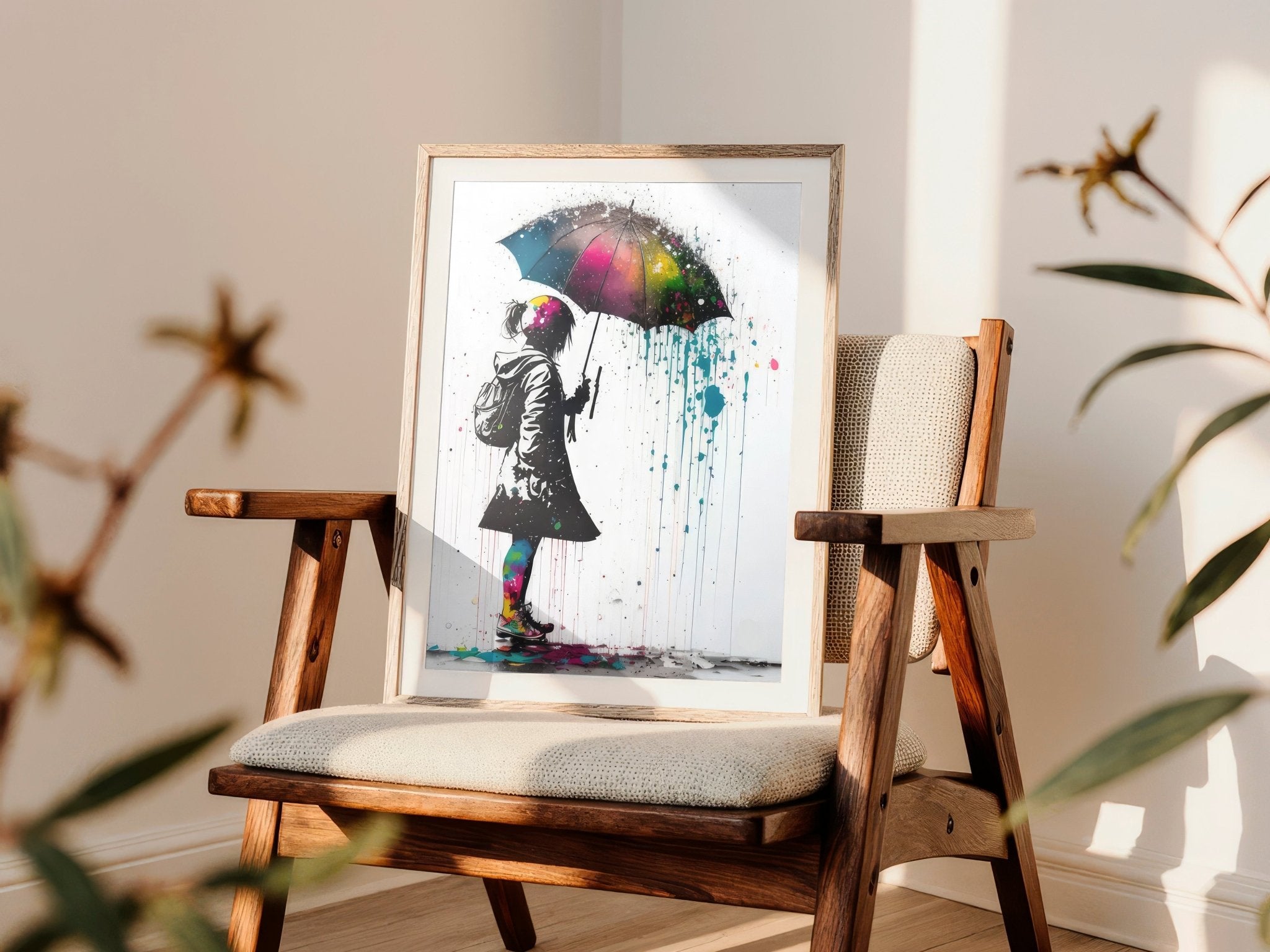 modern-street-art-print-with-rainbow-umbrella
