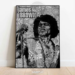 colourful soul artwork, james brown gift, music legend wall art