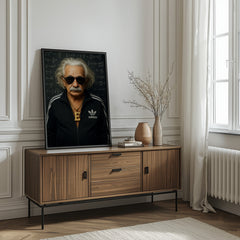 Einstein Street Genuis | Funny Urban Scientist Wall Art Print