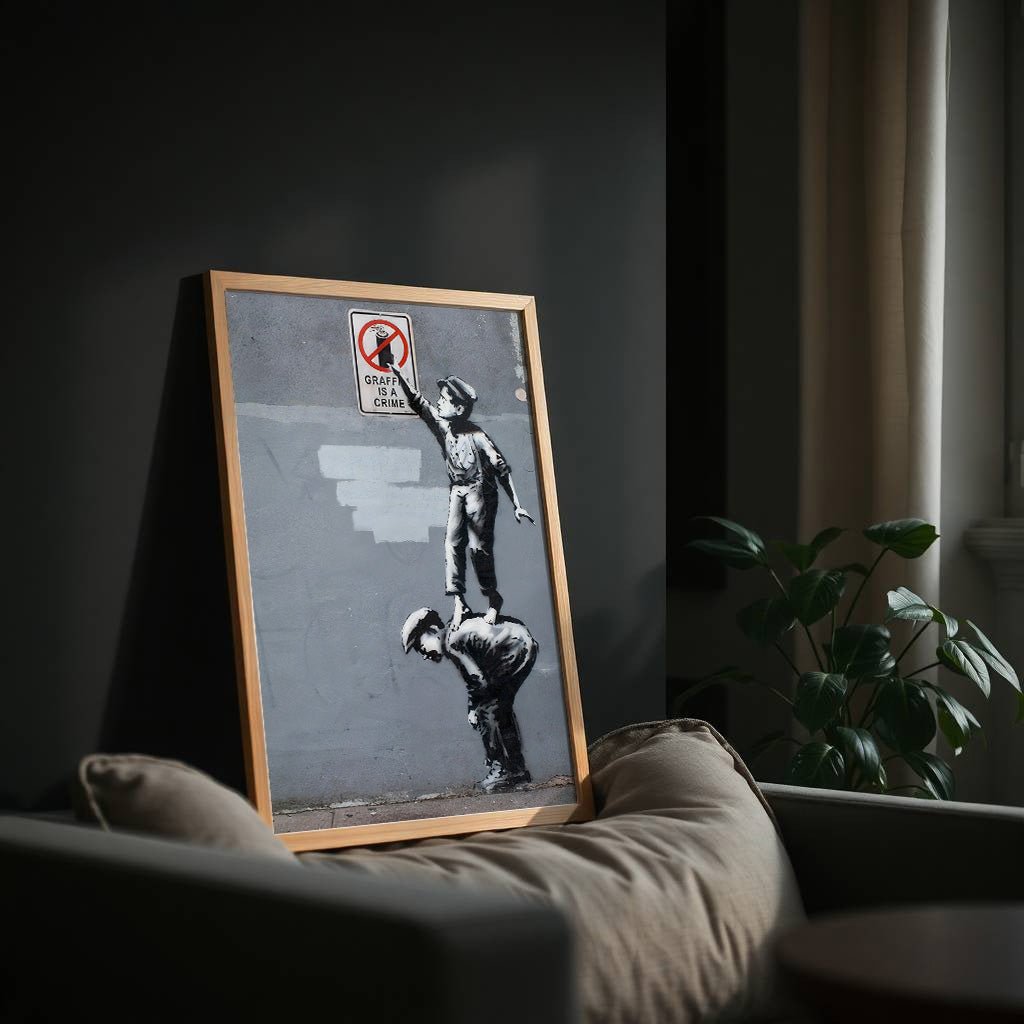 Crime Of Art | Banksy-Inspired | Urban Street Wall Art Print