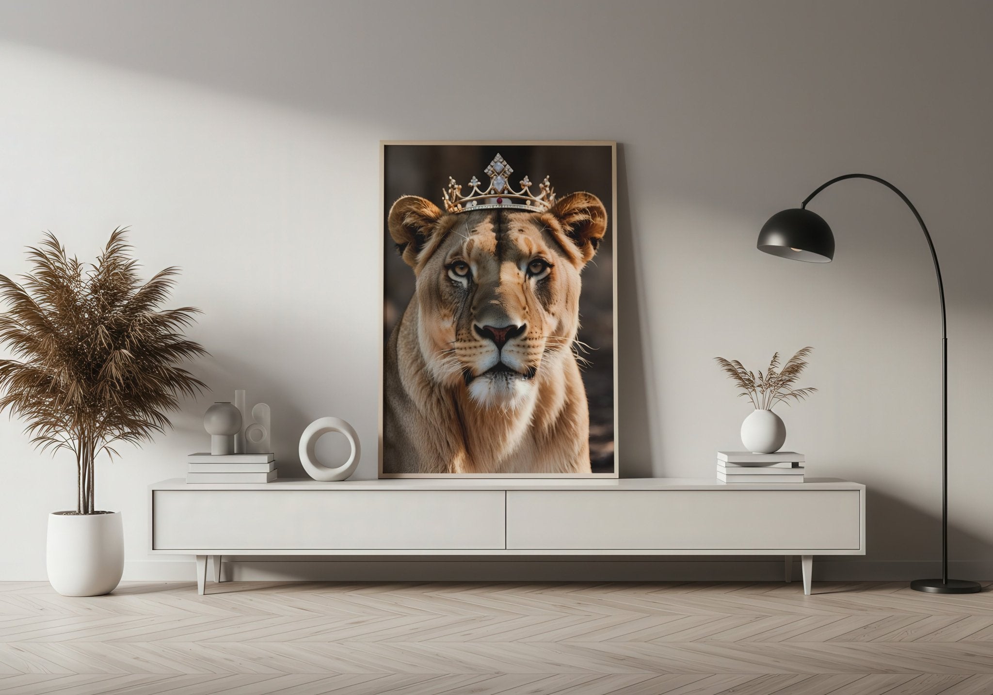 Crowned Lioness | Royal Wildlife Wall Art Print - Print