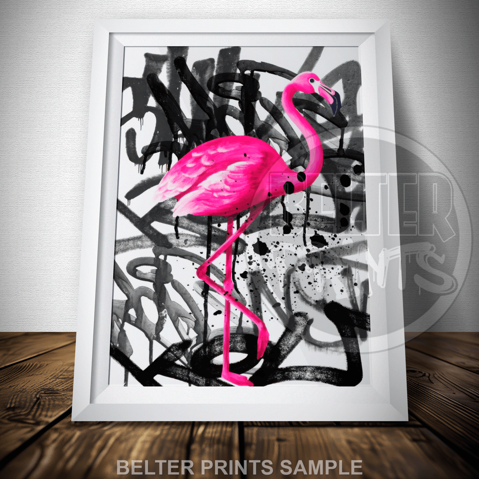 deco-flamingo-drip-graffiti-wall-art-print