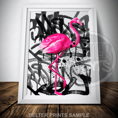 deco-flamingo-drip-graffiti-wall-art-print