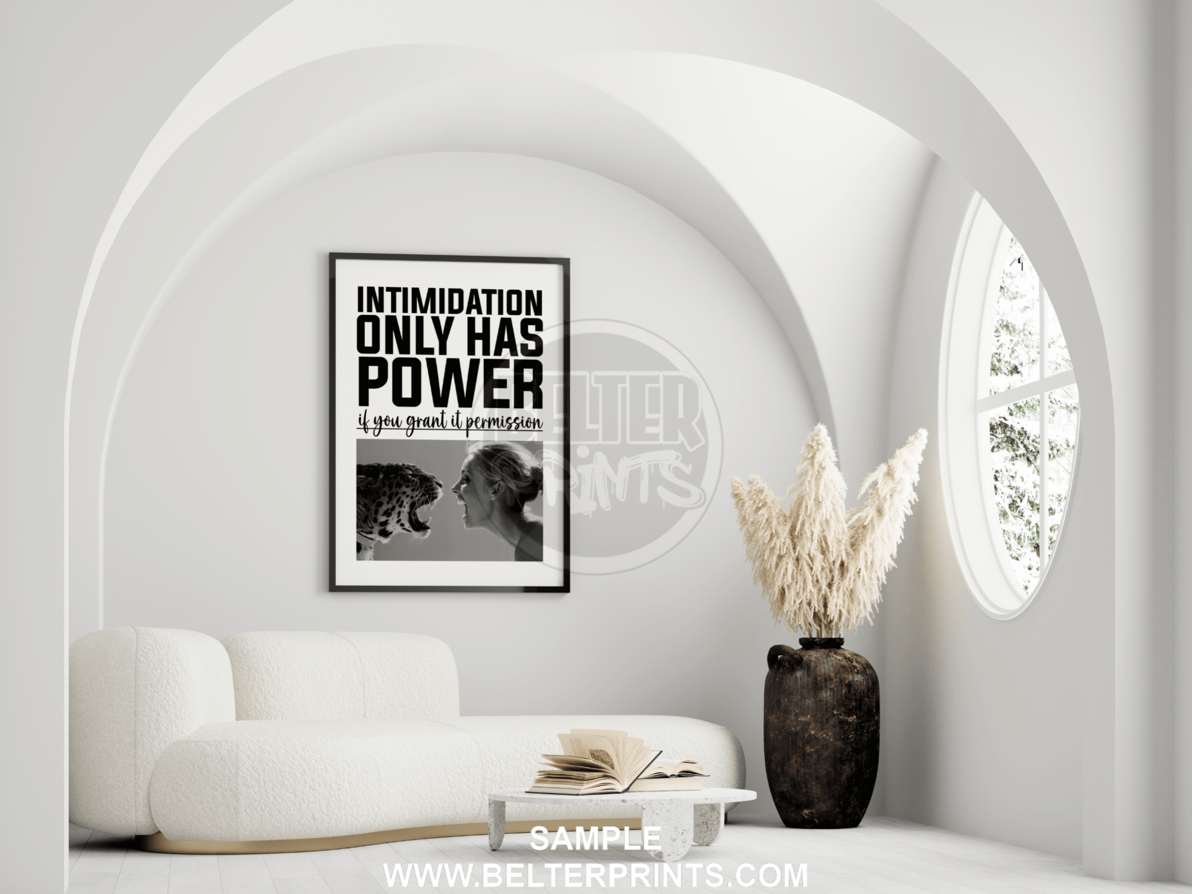 decor-not-intimidated-woman-big-cat-wall-art-print