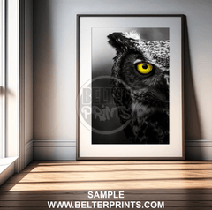 art-owl-portrait-colour-black-white-wall-art-print